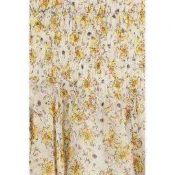 Beige Viscose Mini Skirt