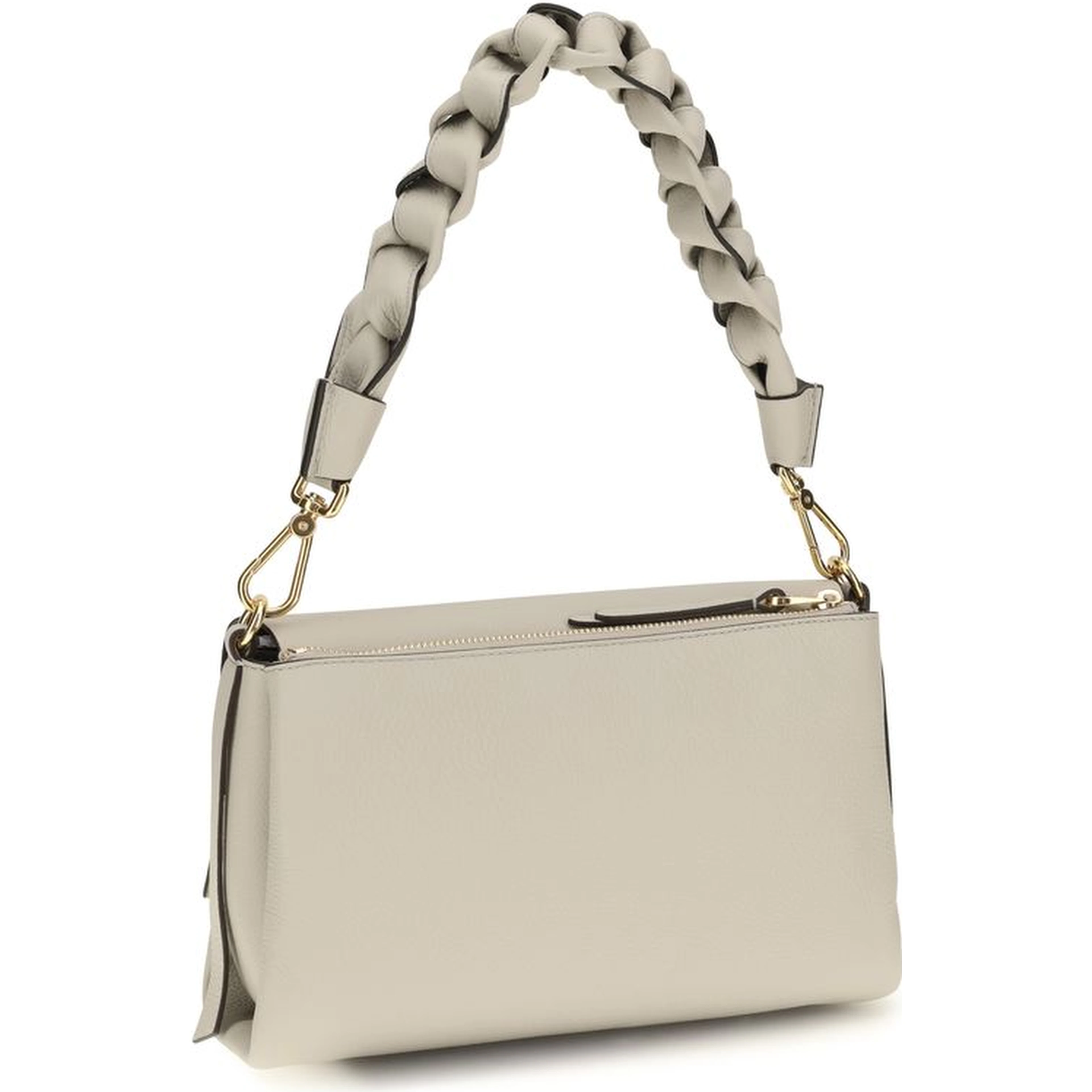 Beige Calf Leather Bos Taurus Shoulder Bag