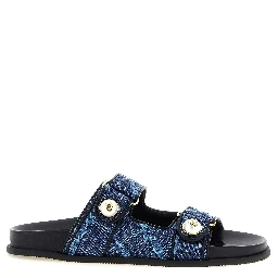 Blue Tencel Slides