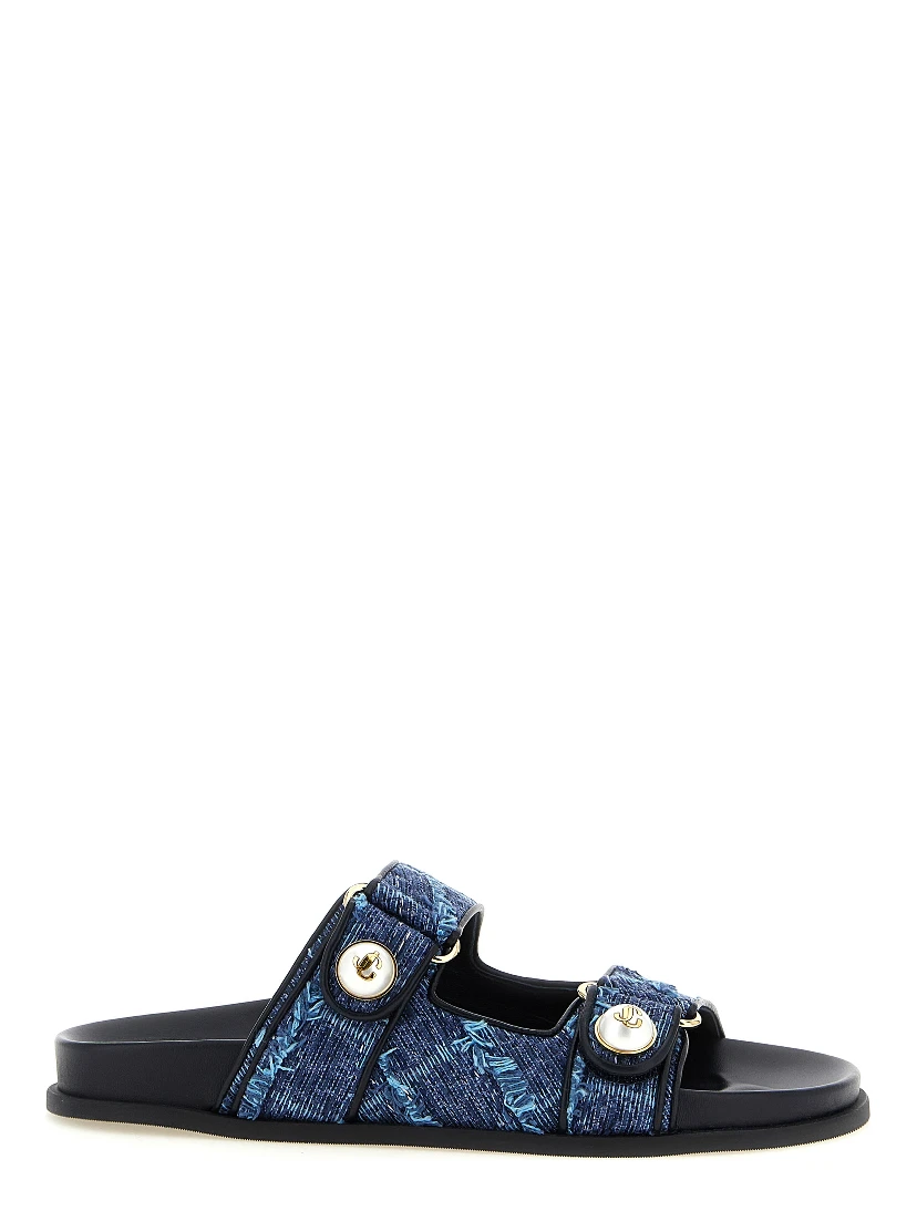 Blue Tencel Slides