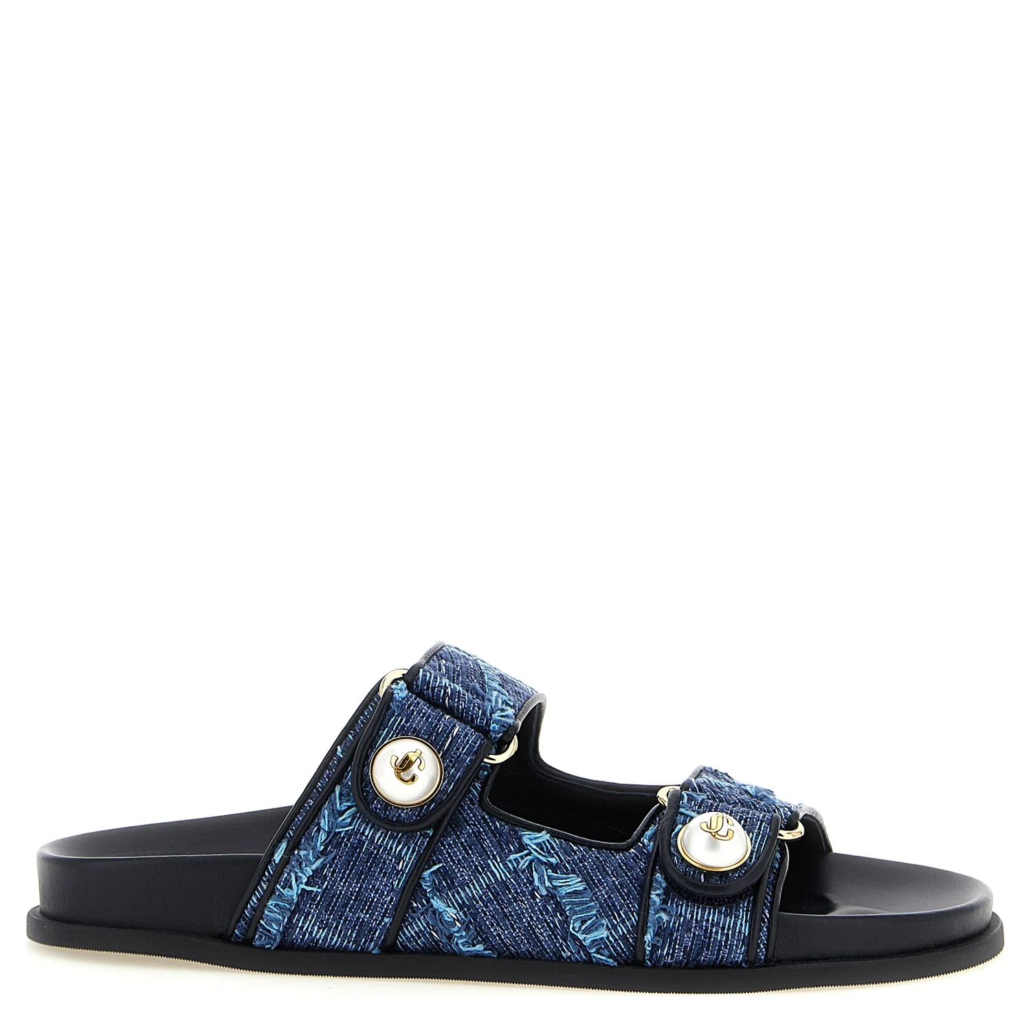 Blue Tencel Slides