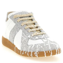 Gray Calfskin Low Top Sneakers