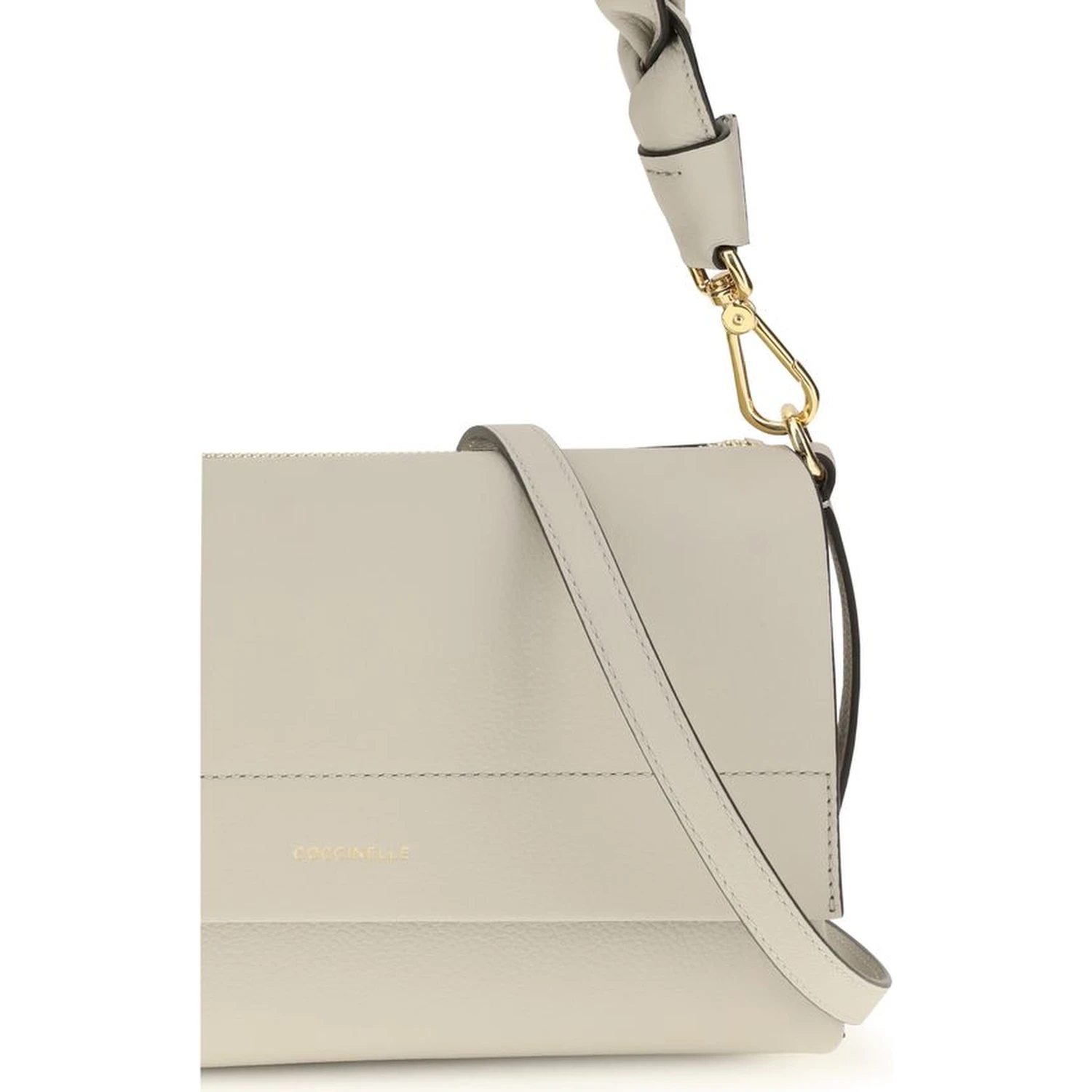 Beige Calf Leather Bos Taurus Shoulder Bag