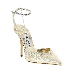 Gold Tencel High Heel Pumps
