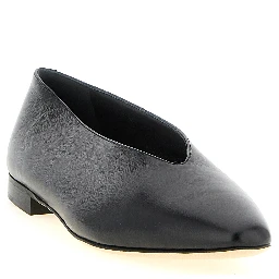 Black Leather Ballet Flats