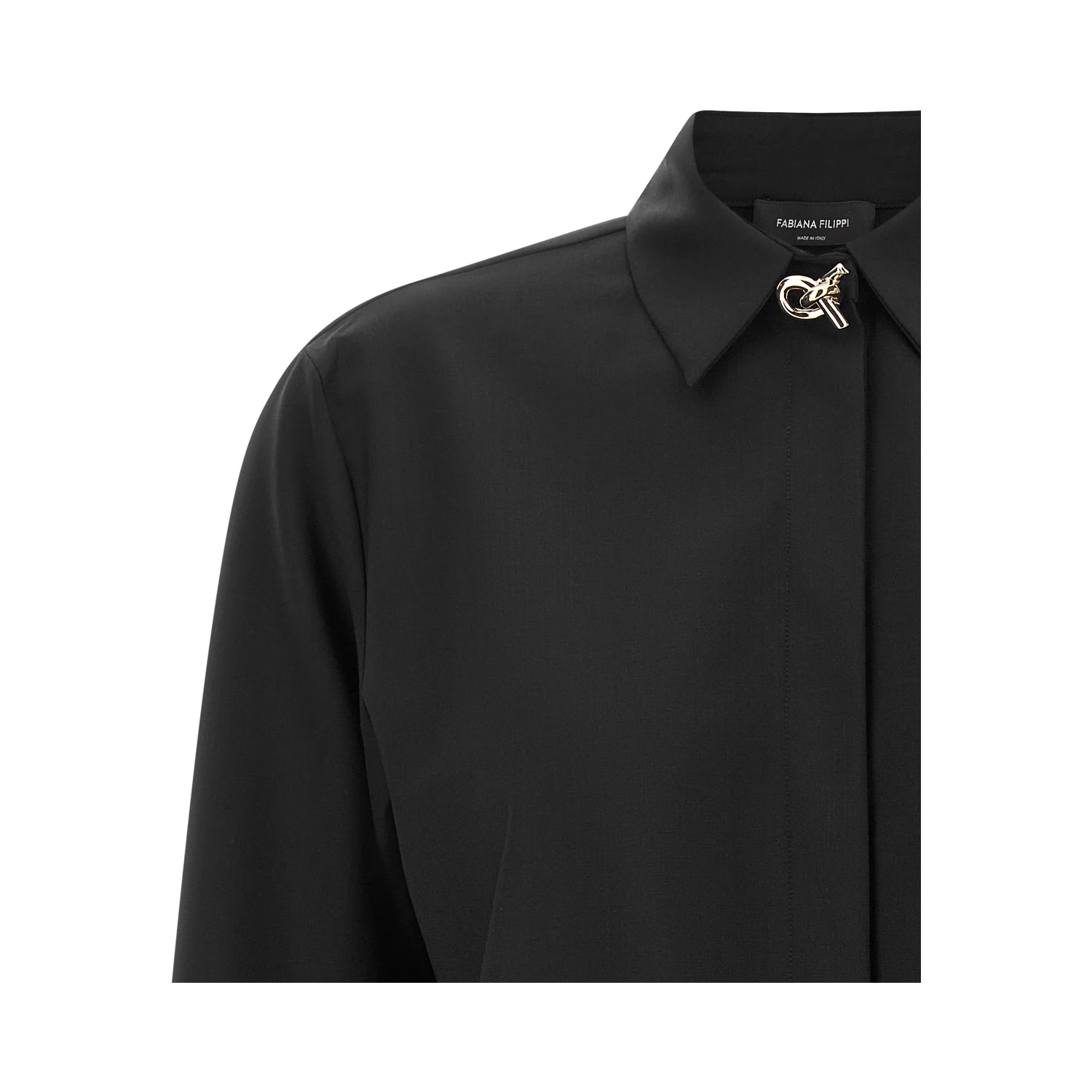 Black Virgin Wool Blouse