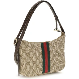 Beige Fabric Shoulder Bag