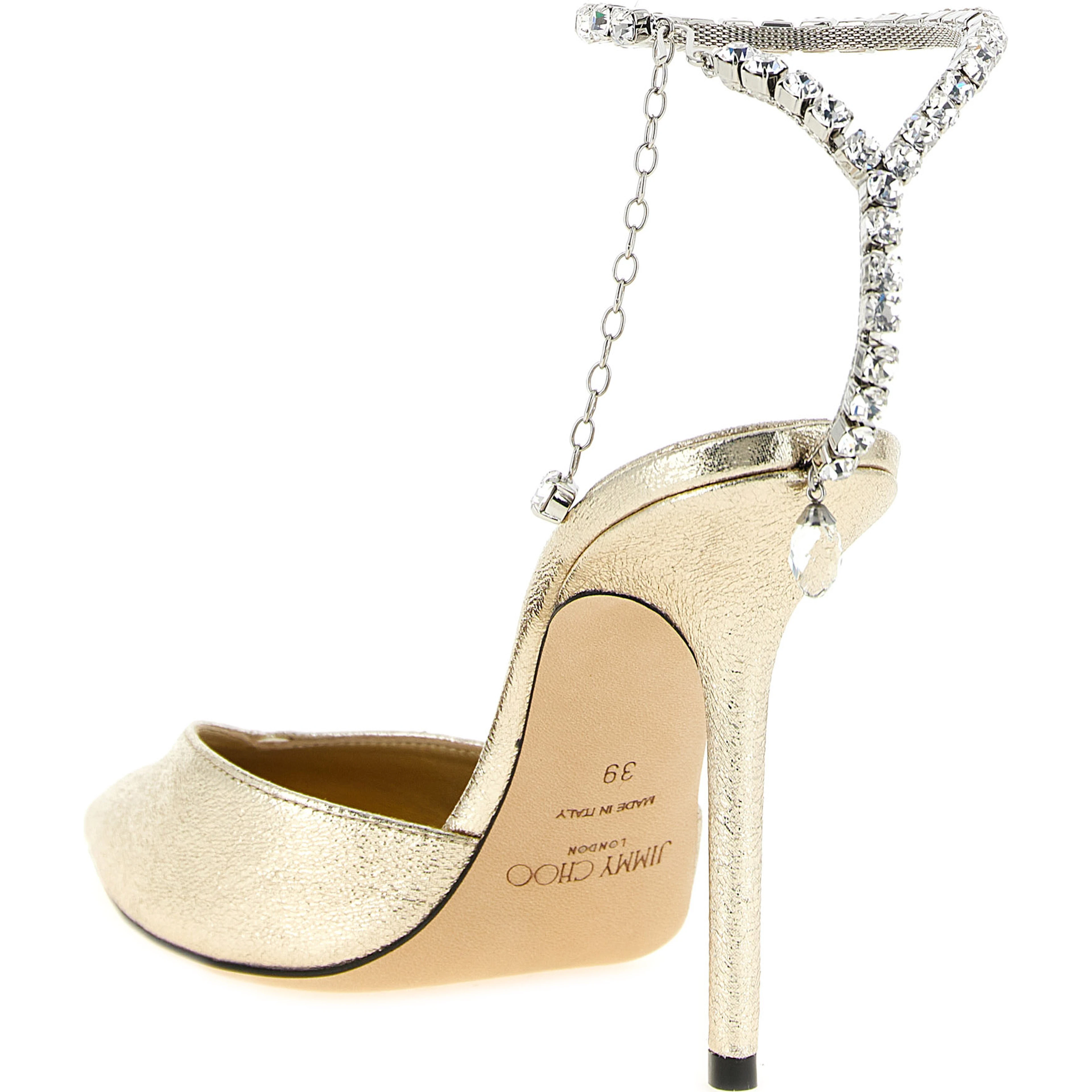Gold Tencel High Heel Pumps