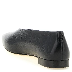Black Leather Ballet Flats