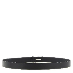 Black Calfskin Thin Belt