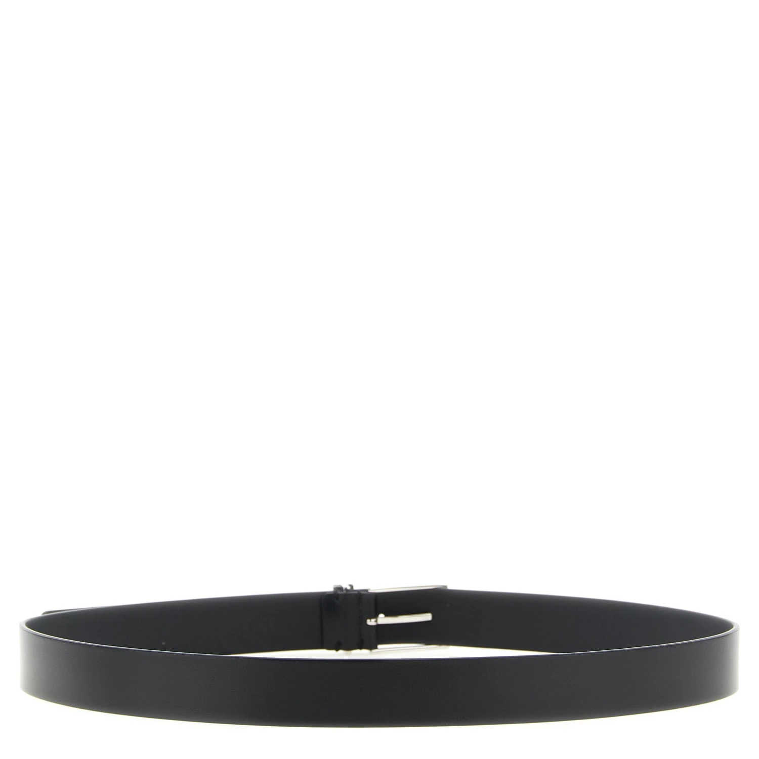Black Calfskin Thin Belt