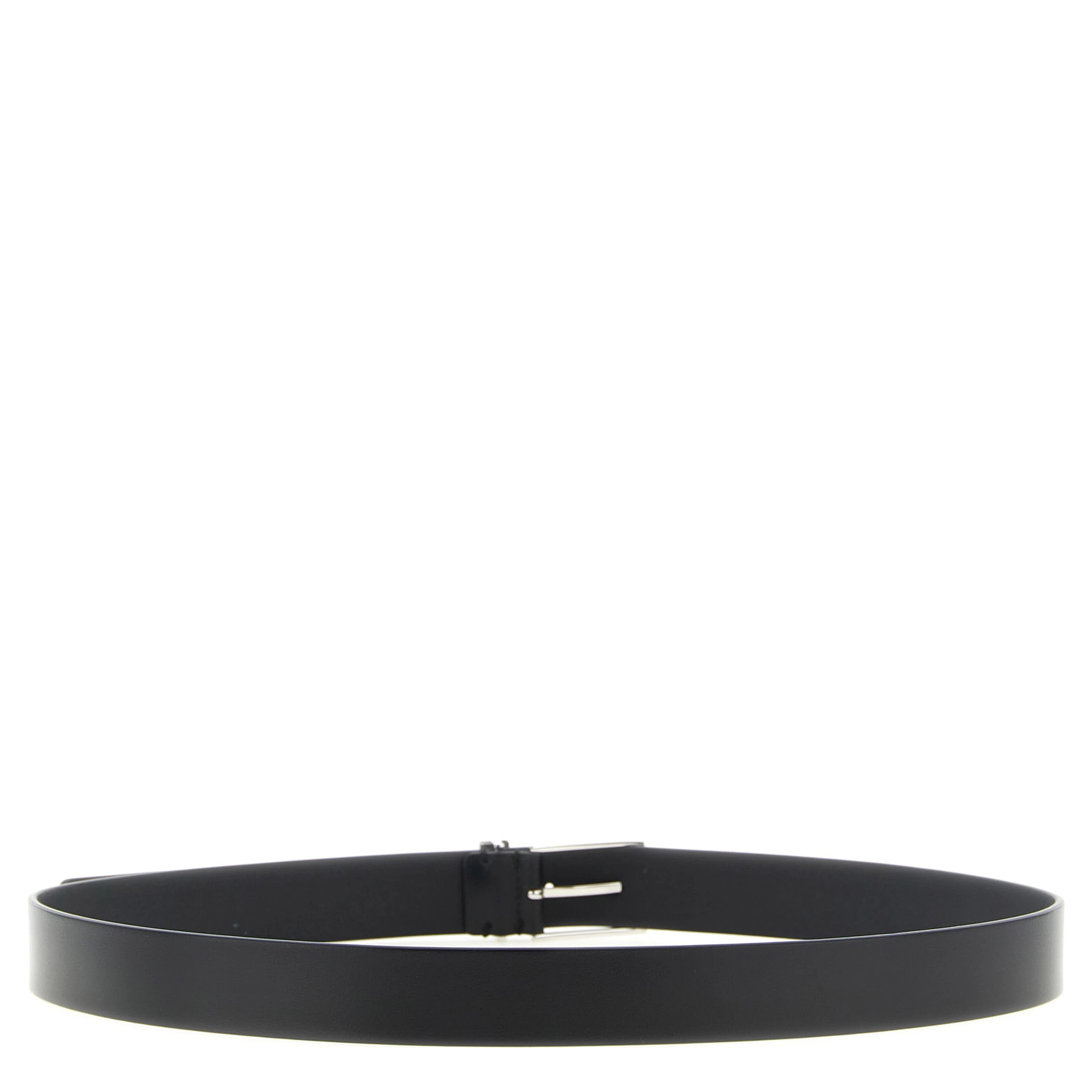 Black Calfskin Thin Belt