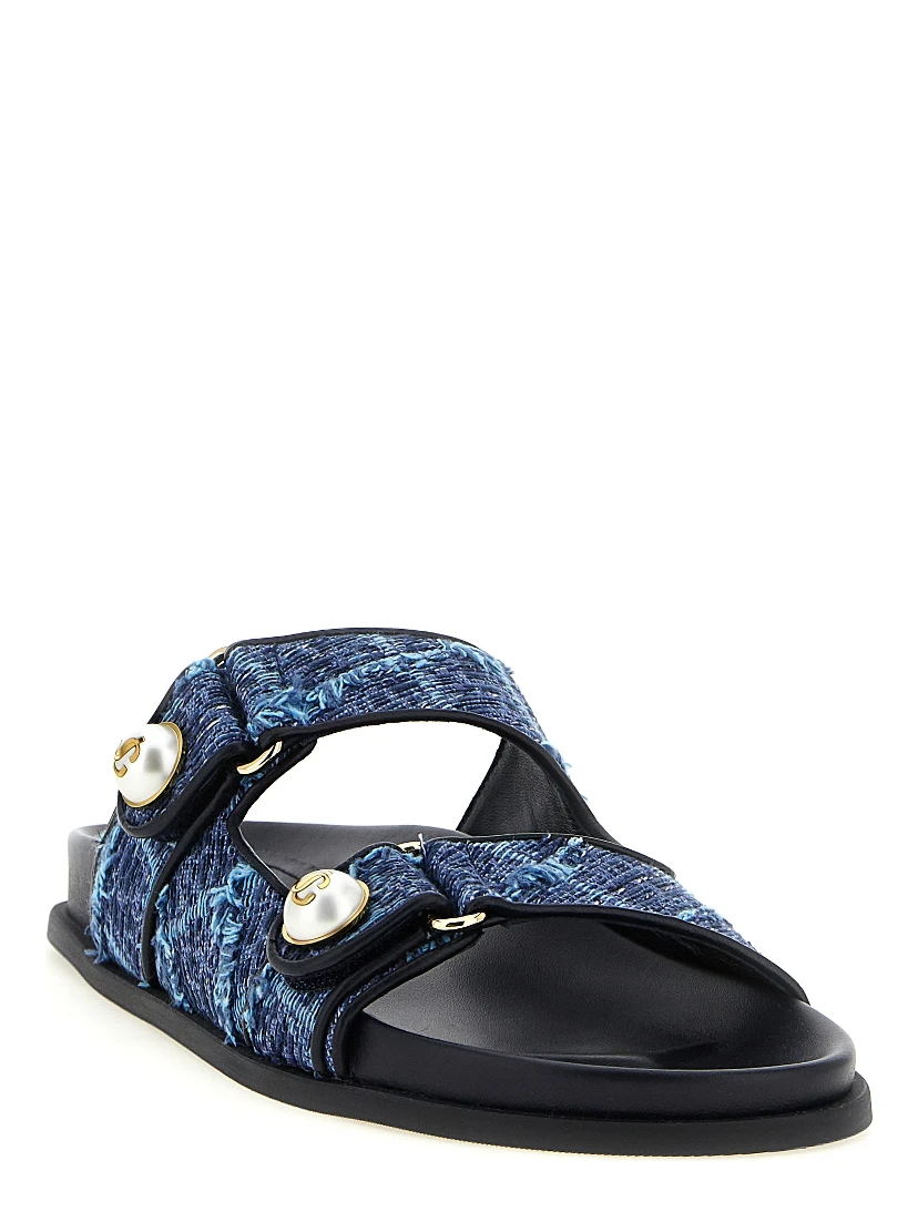 Blue Tencel Slides