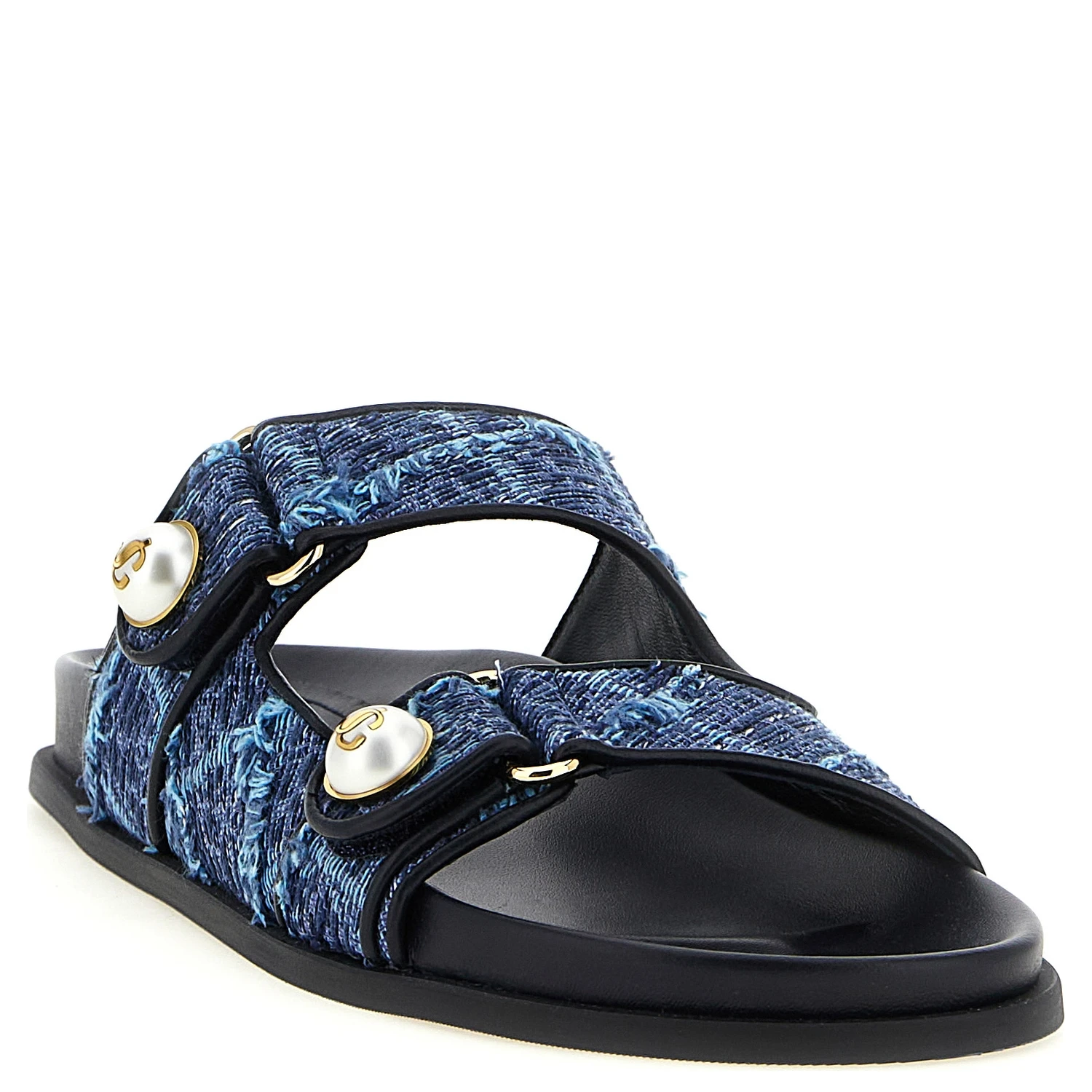 Blue Tencel Slides
