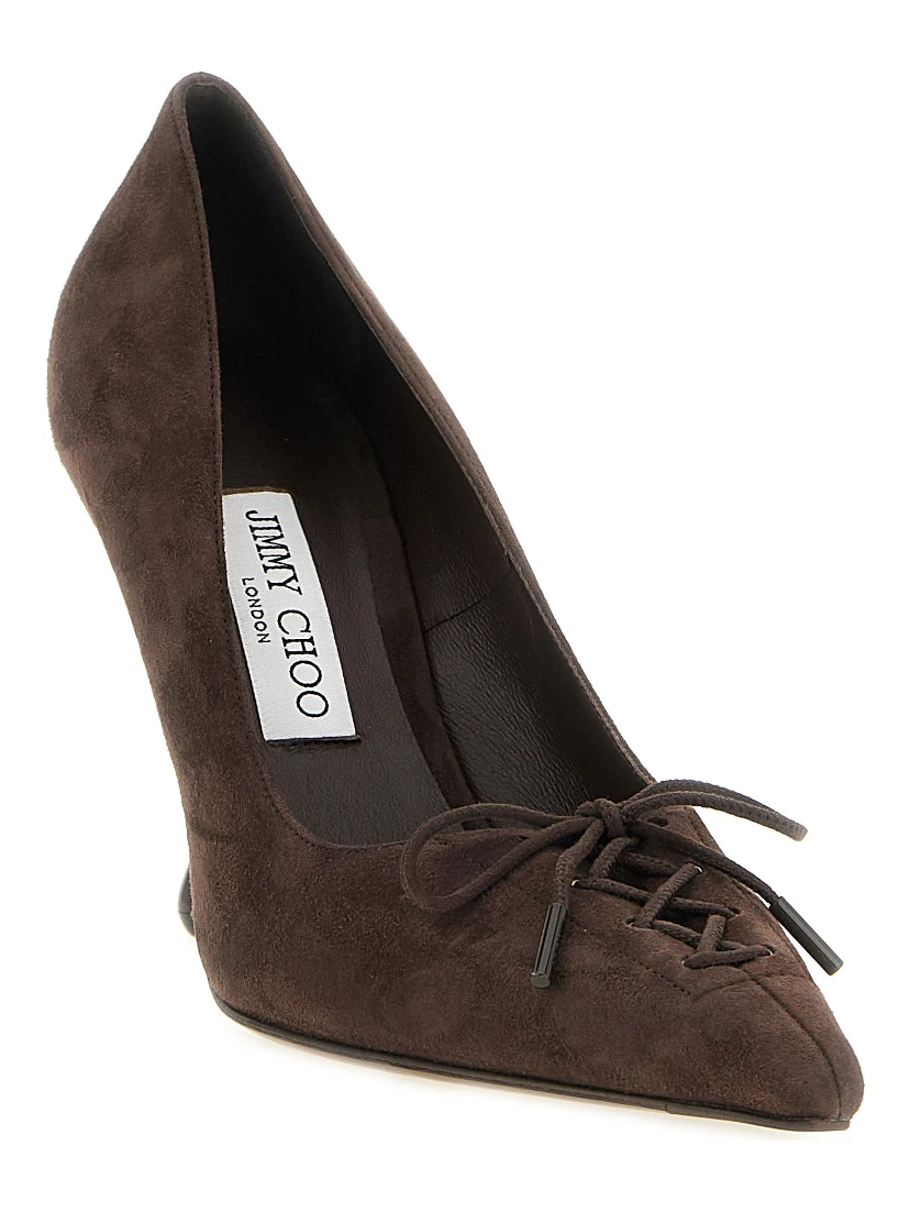 Brown Leather High Heel Pumps