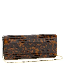 Beige Polyester Clutch Bag