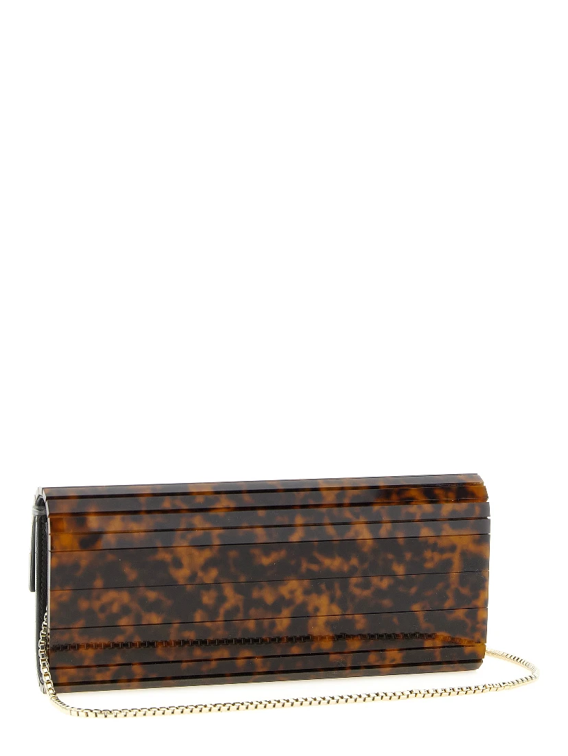 Beige Polyester Clutch Bag