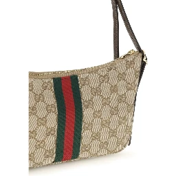 Beige Fabric Shoulder Bag