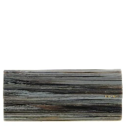 Gray Polyester Clutch Bag