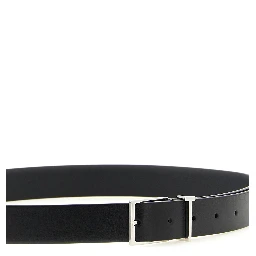 Black Calfskin Thin Belt
