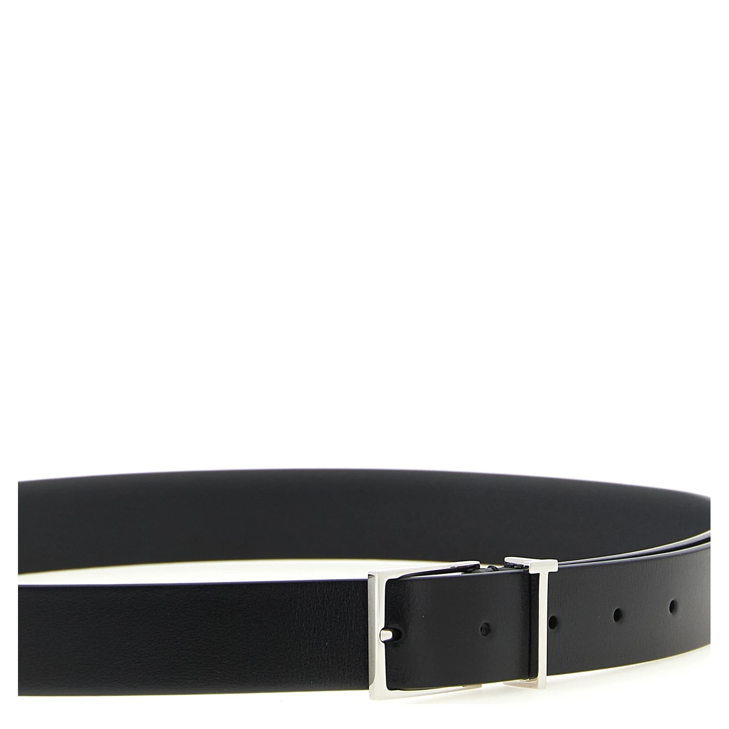 Black Calfskin Thin Belt