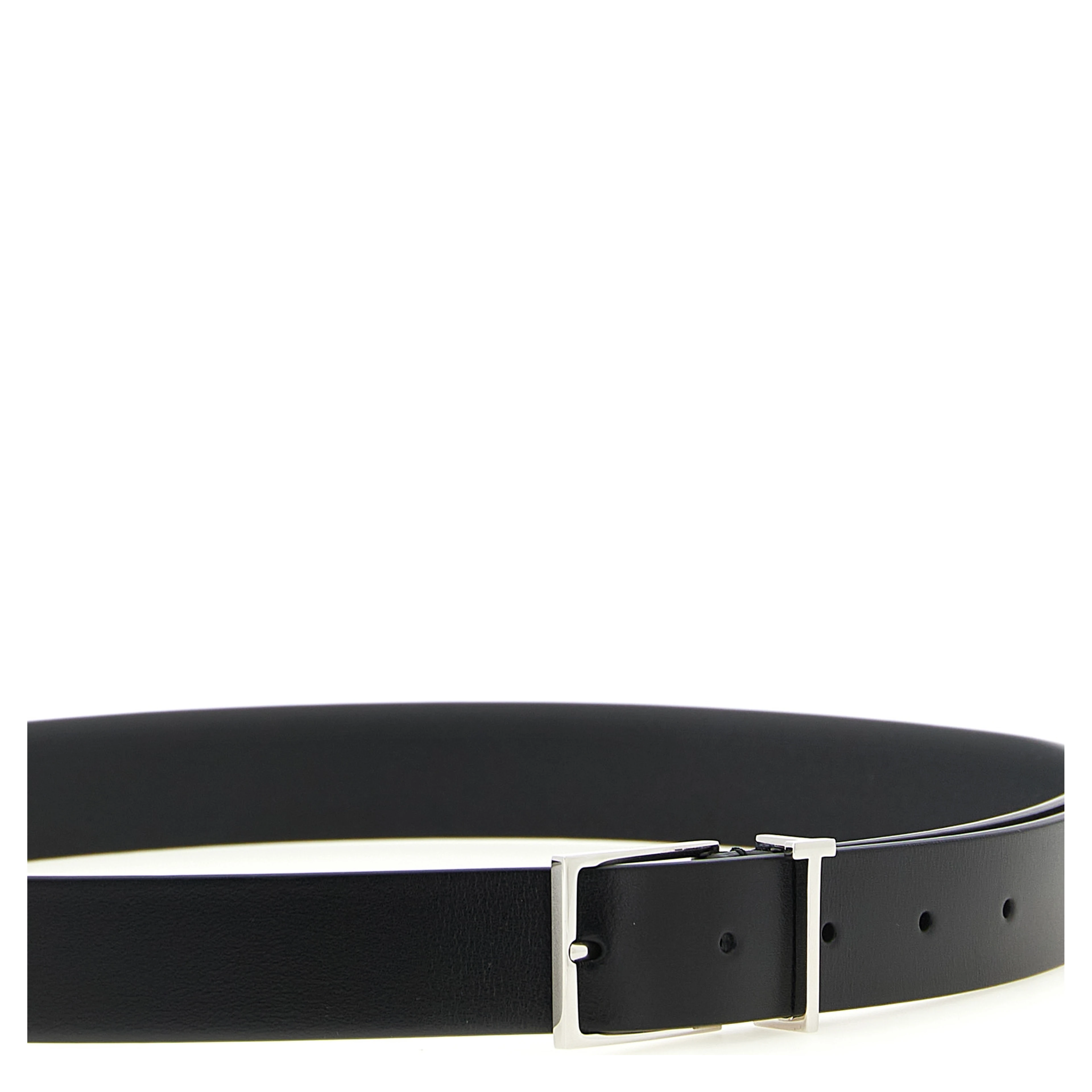 Black Calfskin Thin Belt