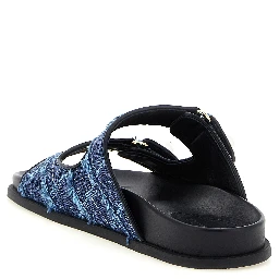 Blue Tencel Slides