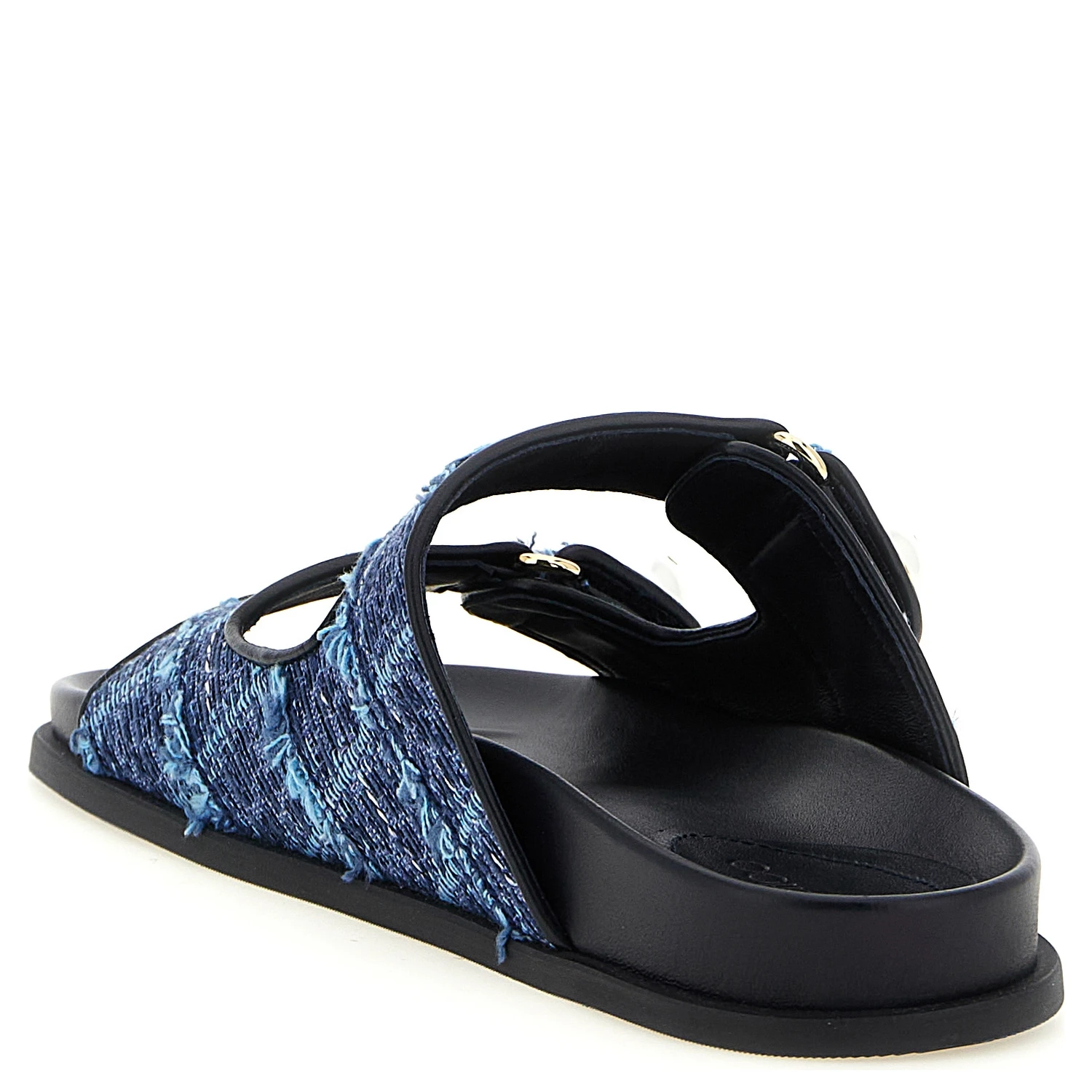Blue Tencel Slides