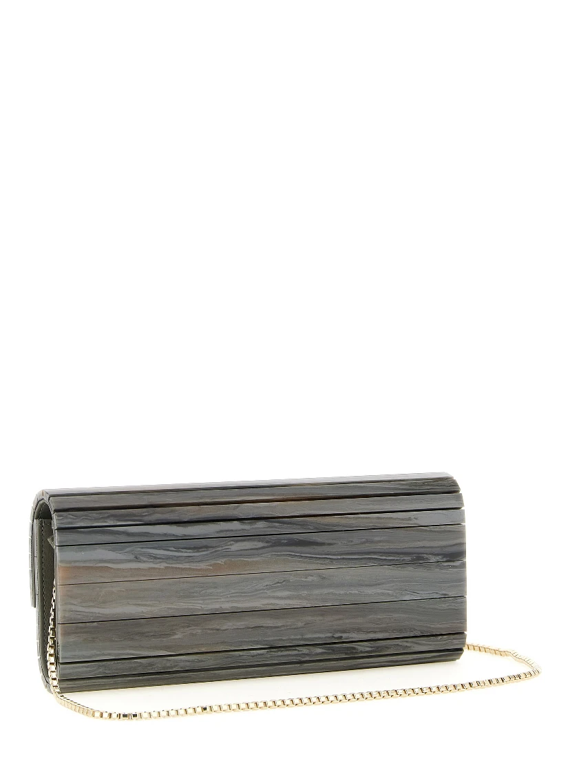 Gray Polyester Clutch Bag