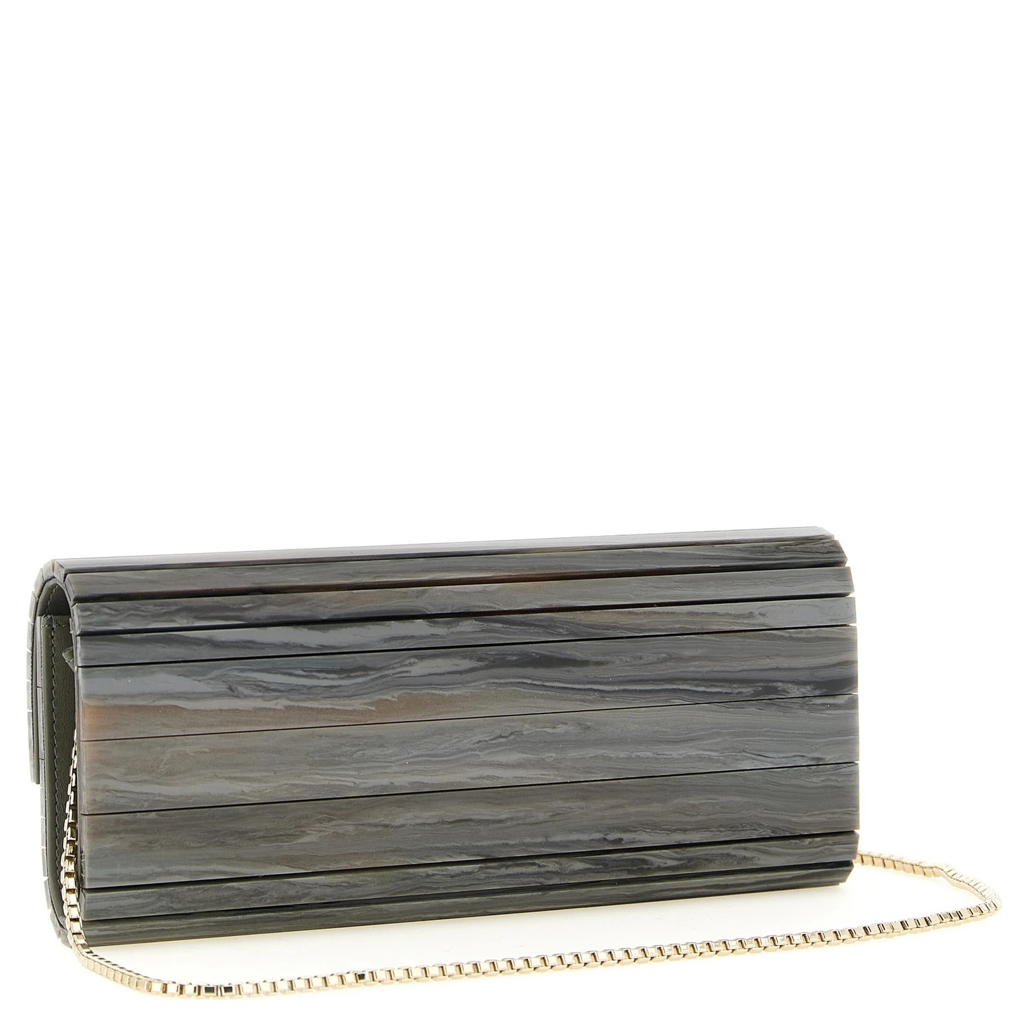 Gray Polyester Clutch Bag