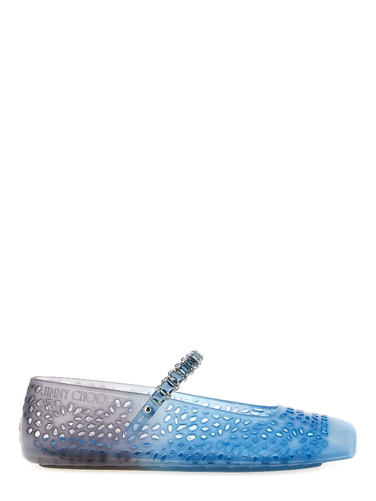 Blue Plastic Ballet Flats