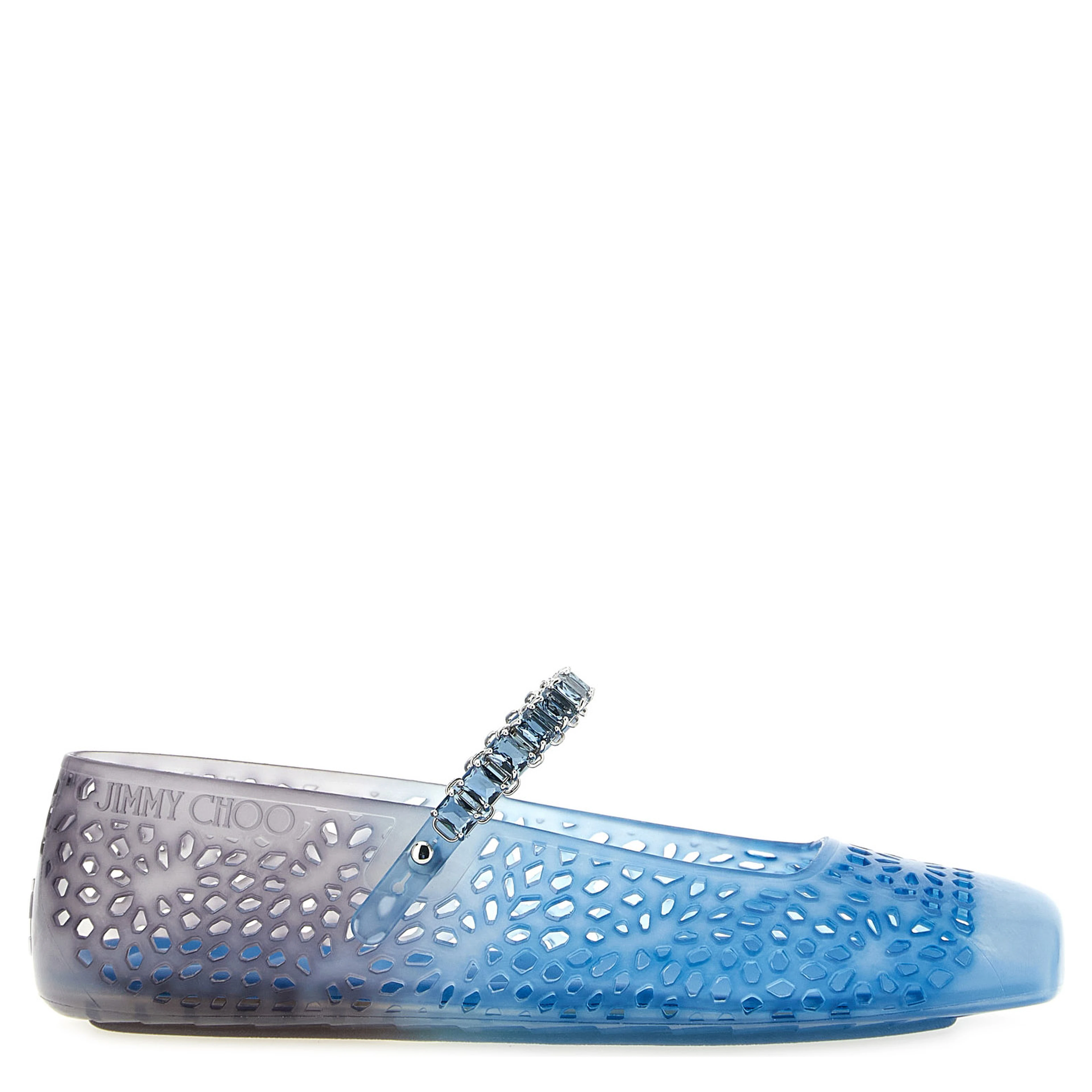 Blue Plastic Ballet Flats