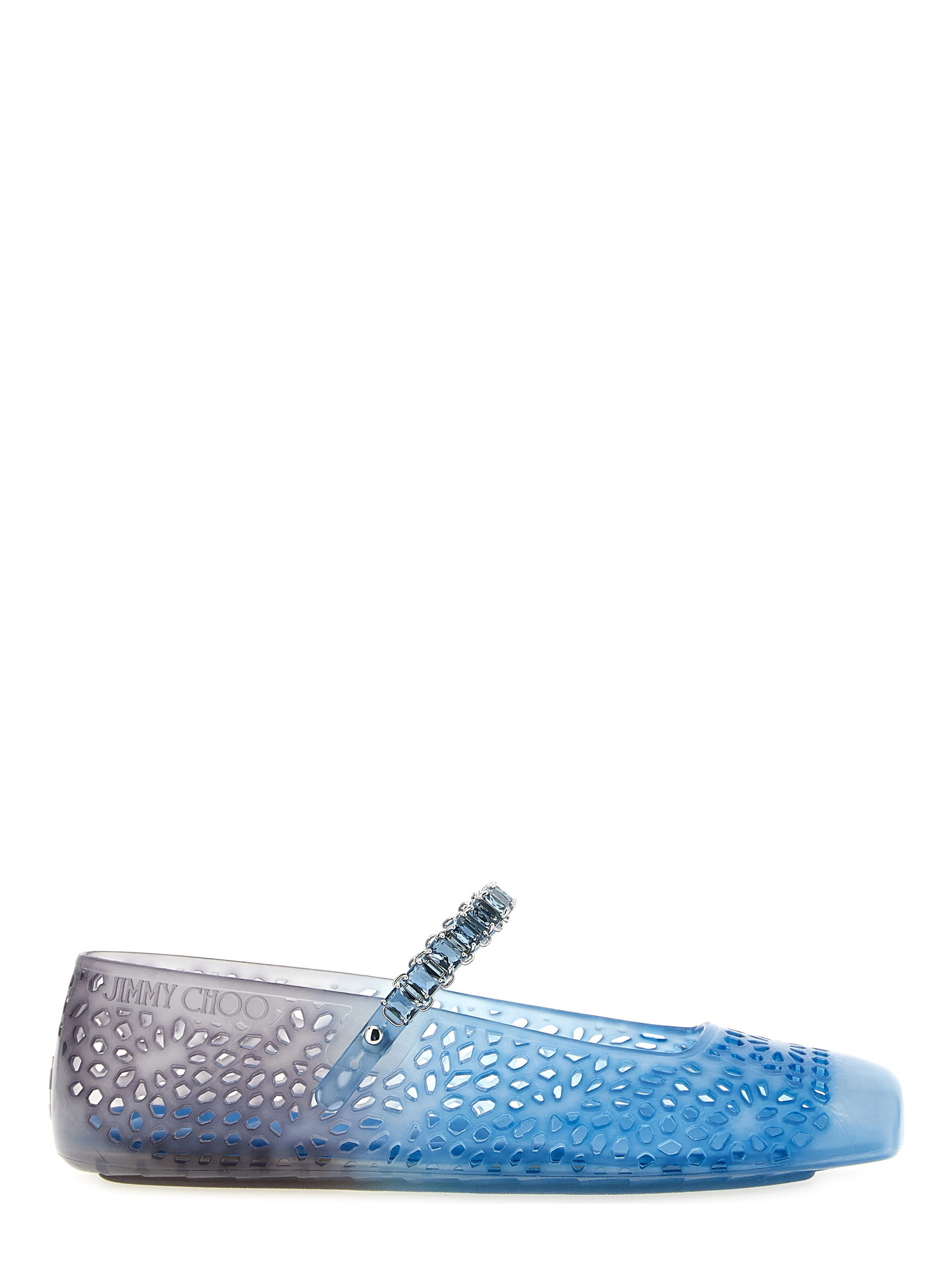 Blue Plastic Ballet Flats