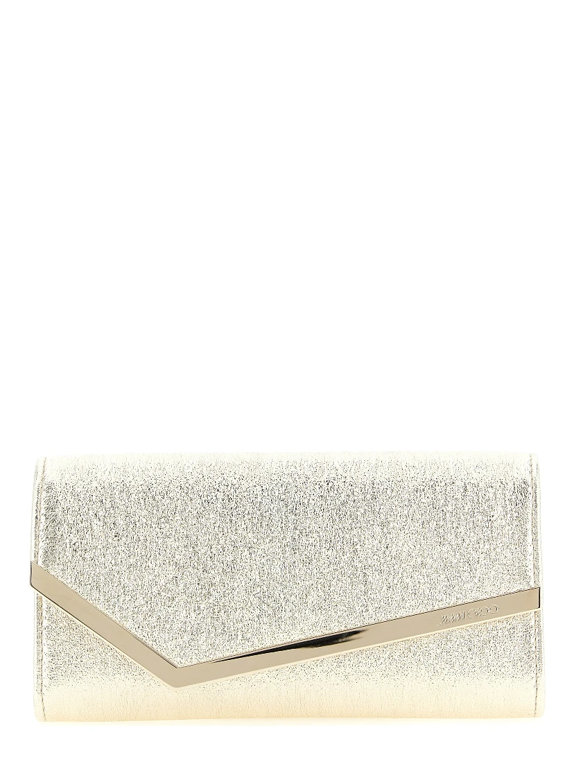 Gold Lamb Leather Clutch Bag