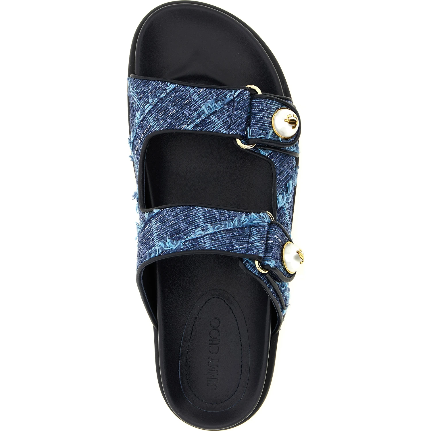 Blue Tencel Slides
