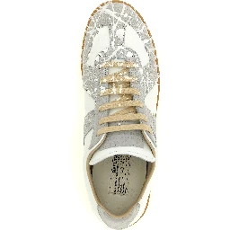 Gray Calfskin Low Top Sneakers