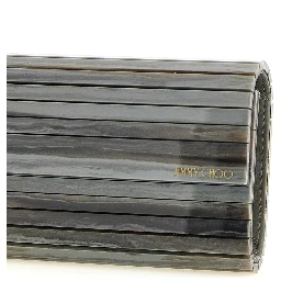 Gray Polyester Clutch Bag