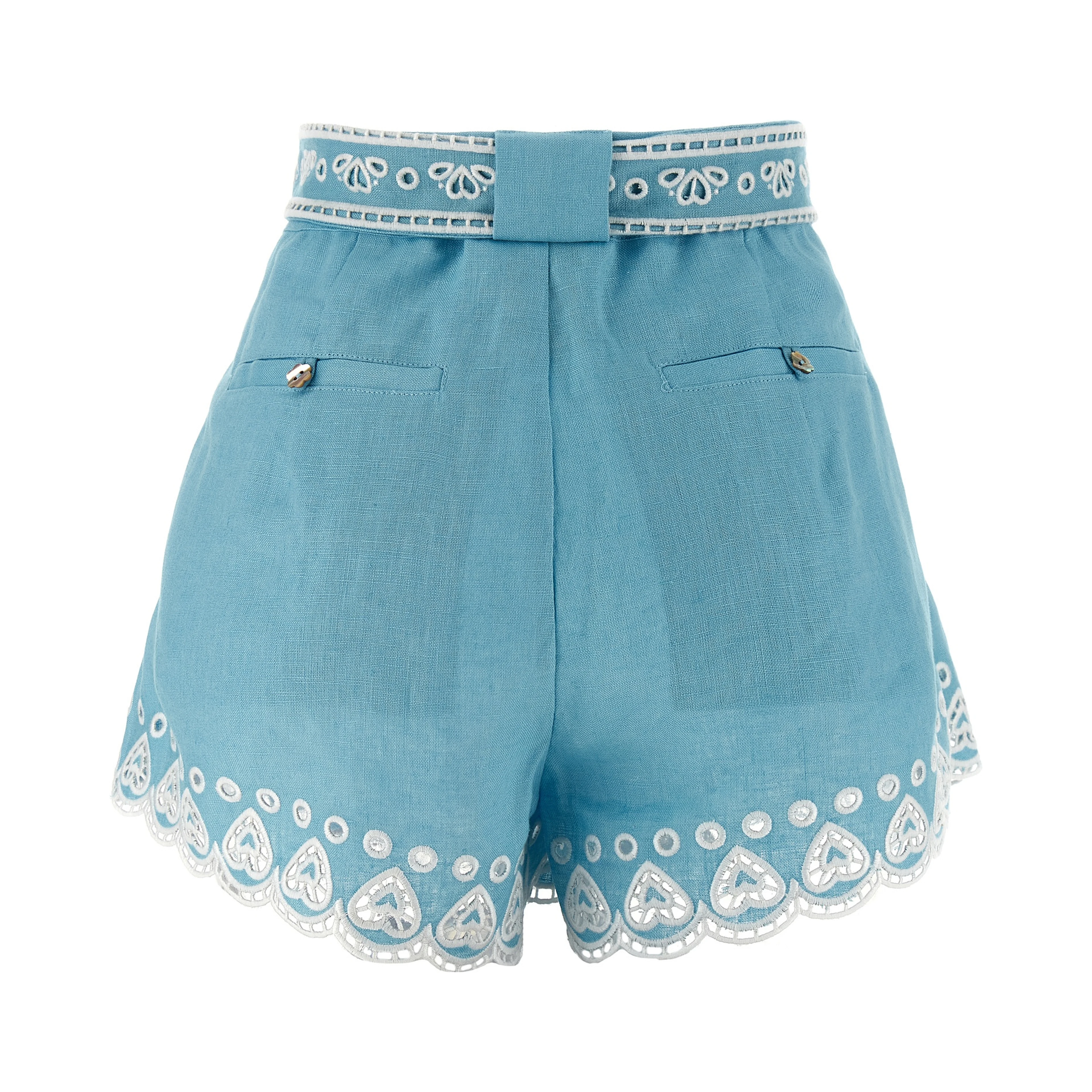 Blue Linen Bermuda Shorts