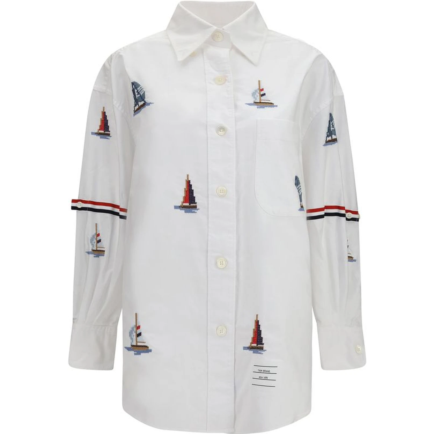 White Cotton Pattern Shirt