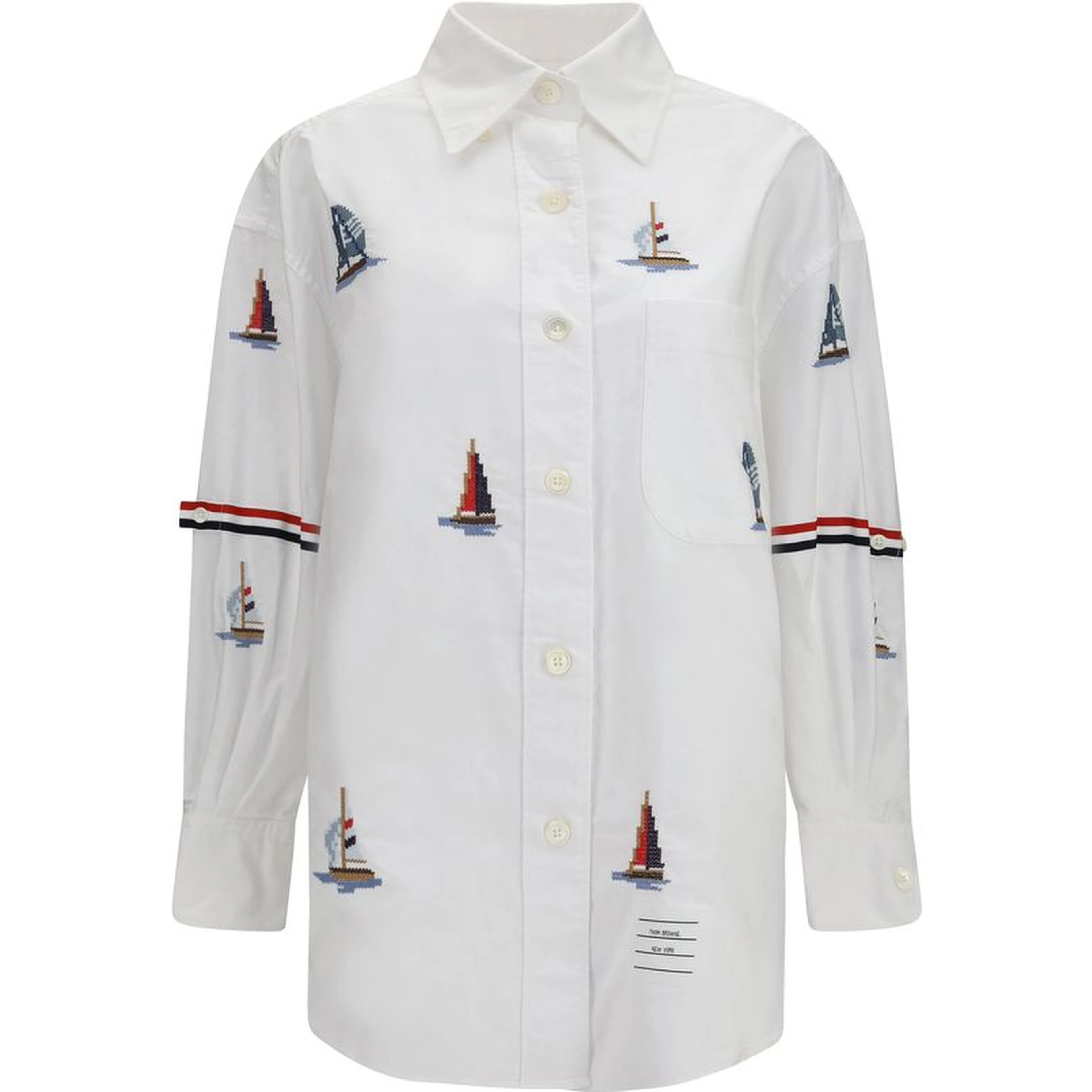 White Cotton Pattern Shirt