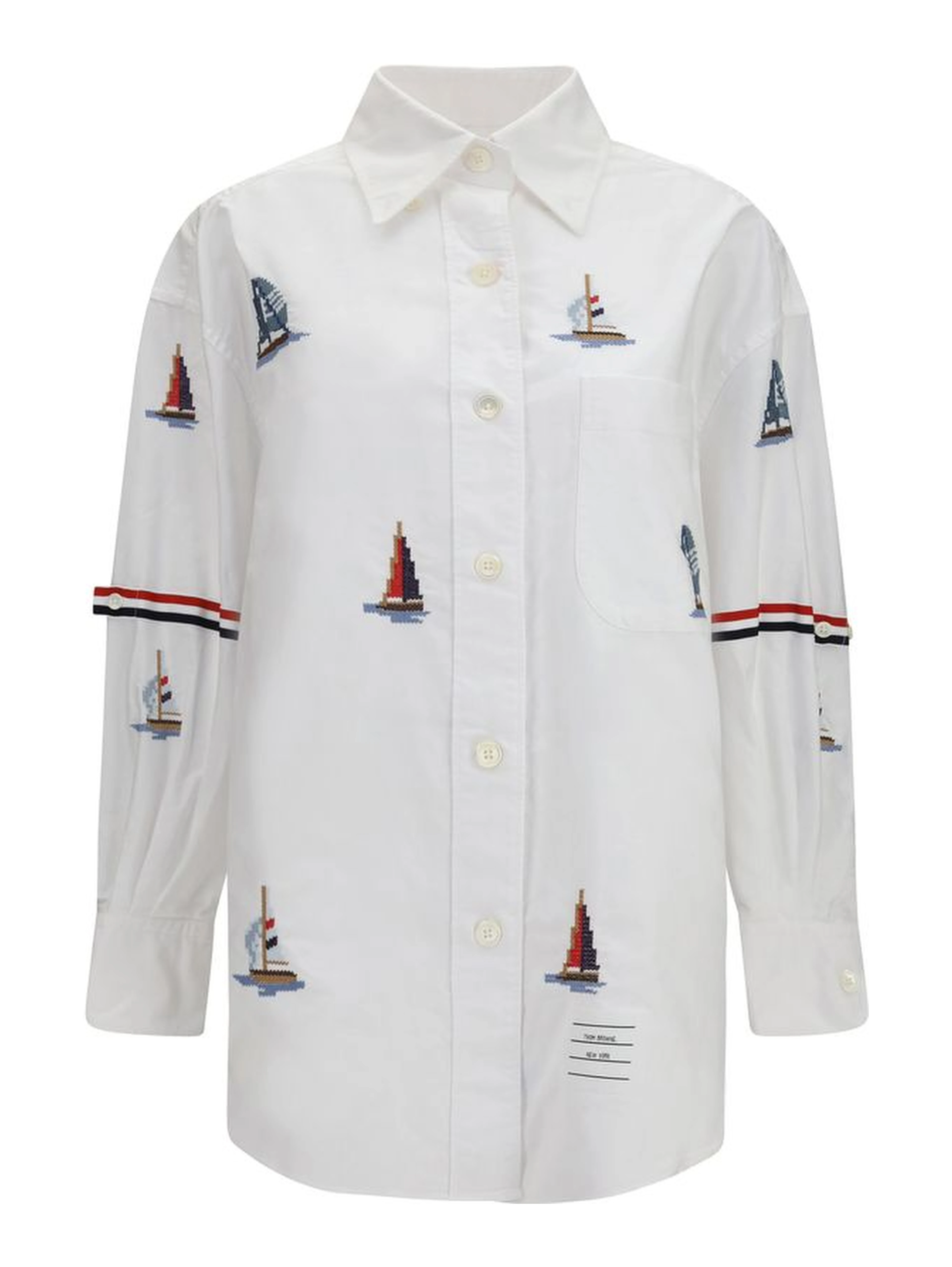 White Cotton Pattern Shirt