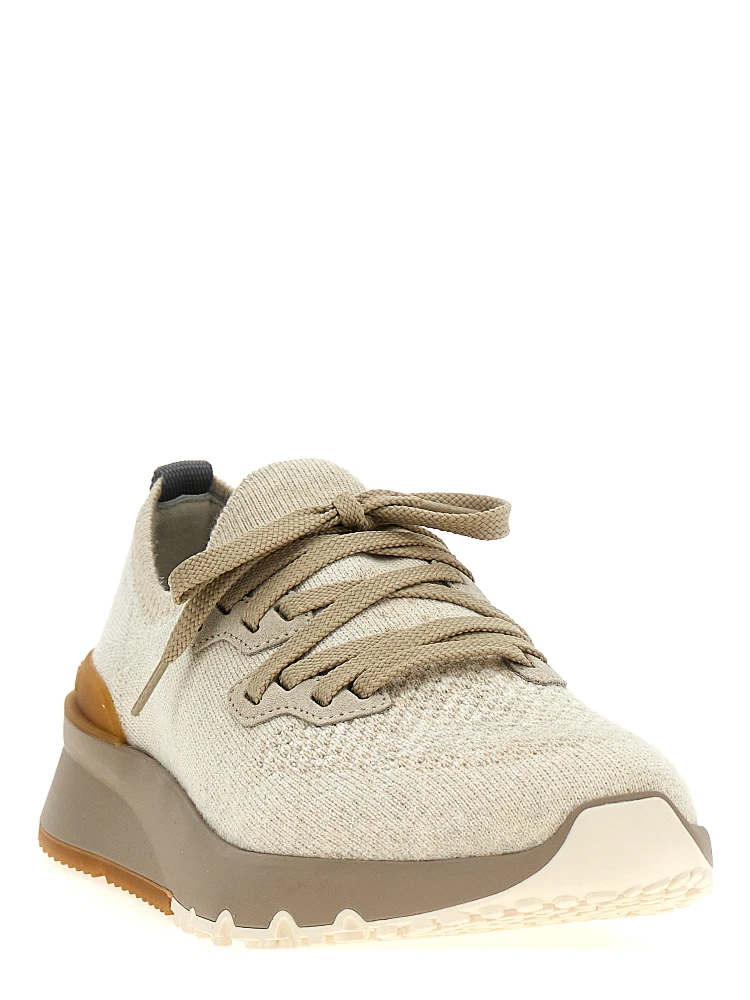 Beige Cotton Low Top Sneakers alternative
