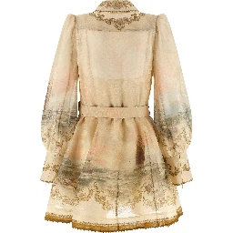 Beige Linen Short Dress