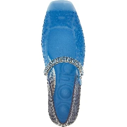 Blue Plastic Ballet Flats