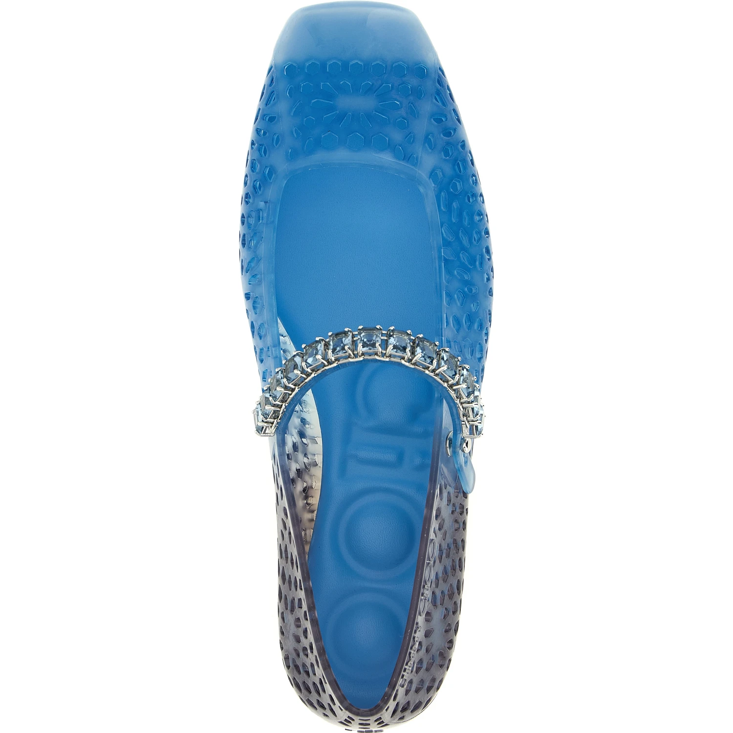 Blue Plastic Ballet Flats