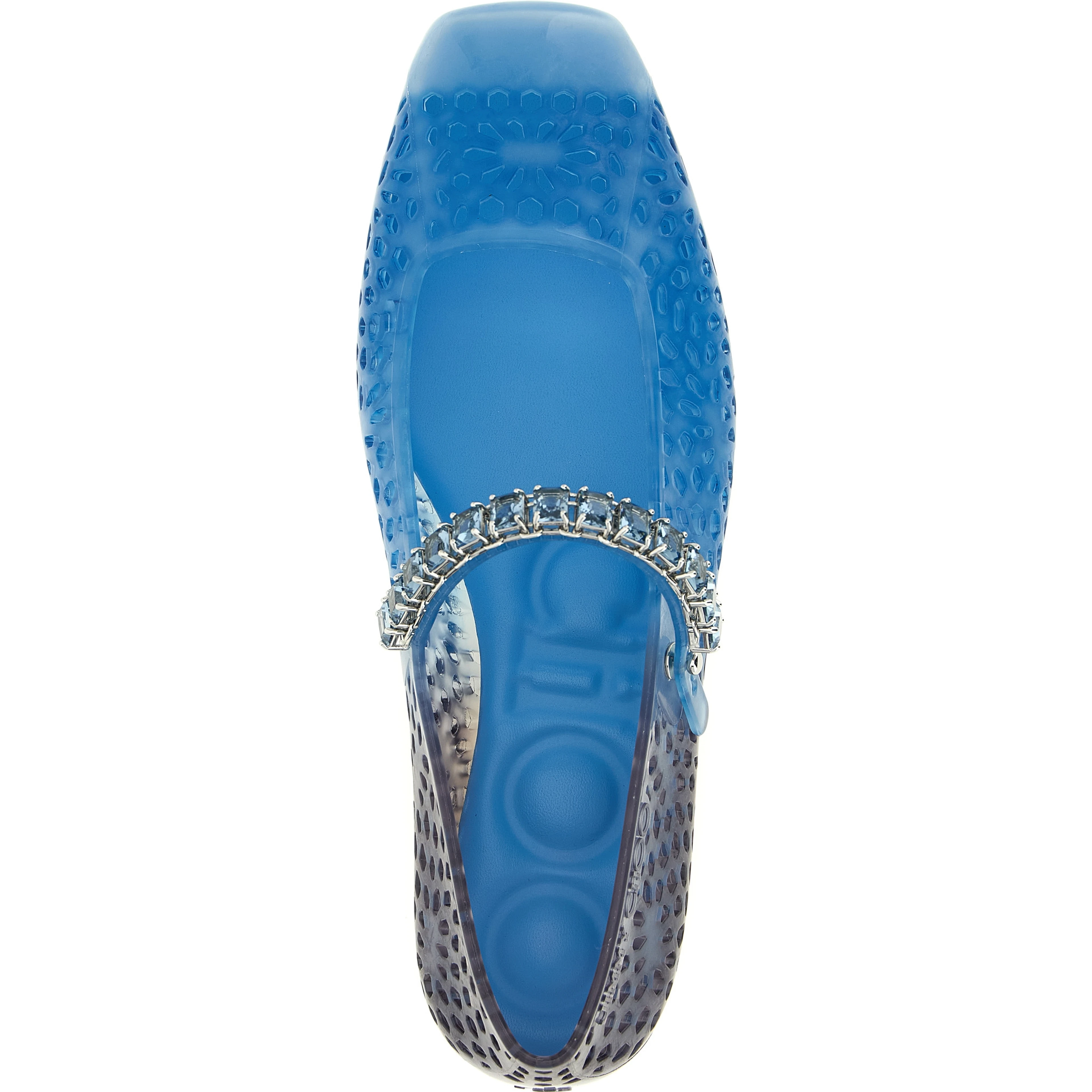 Blue Plastic Ballet Flats