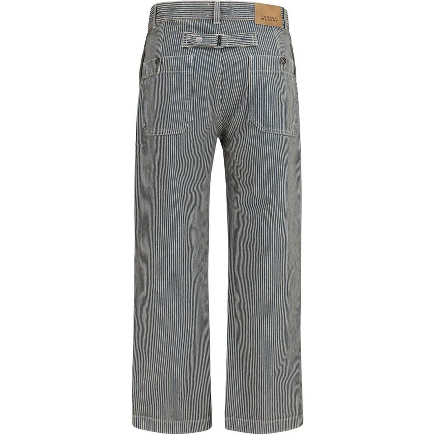 Blue Polyester Casual Pants
