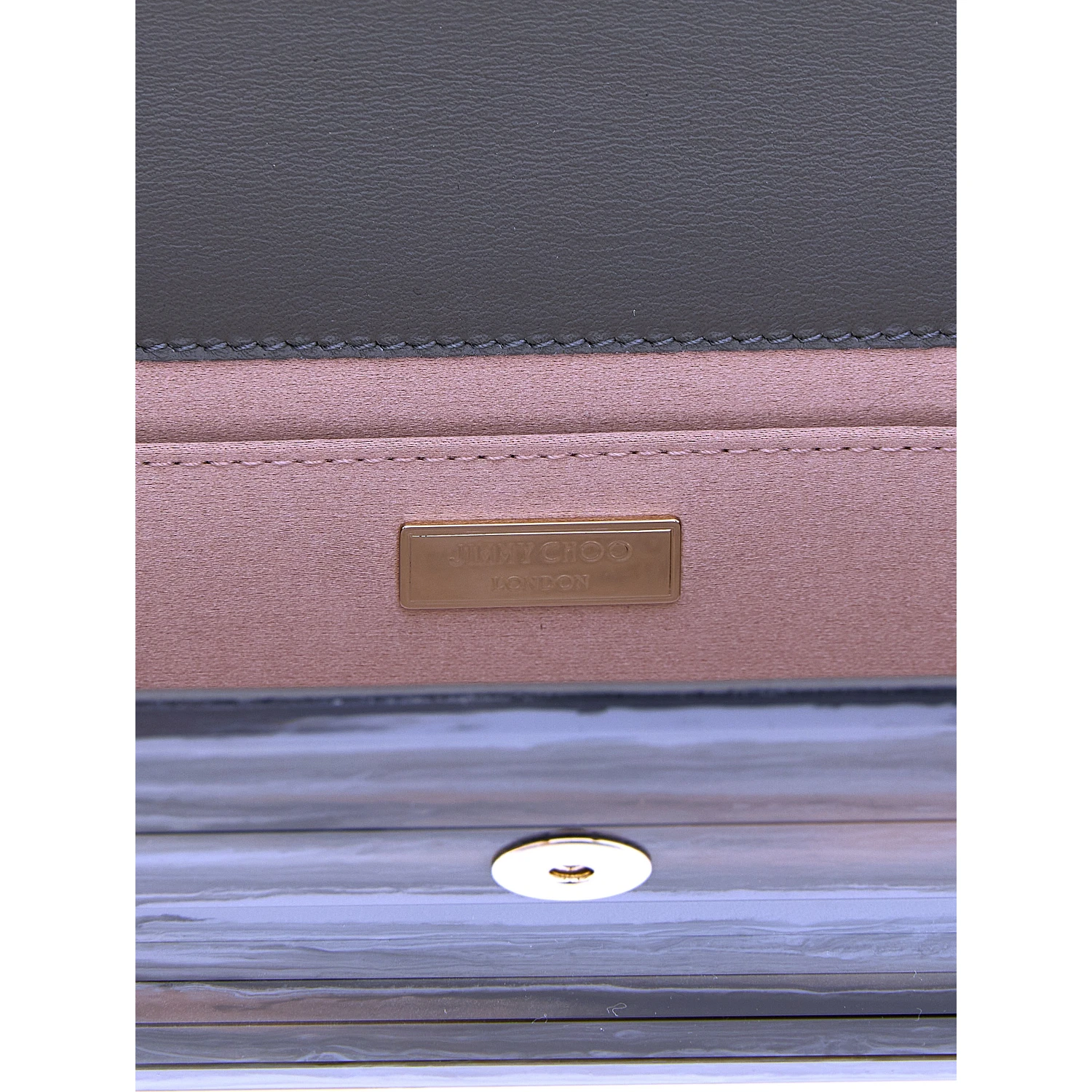 Gray Polyester Clutch Bag
