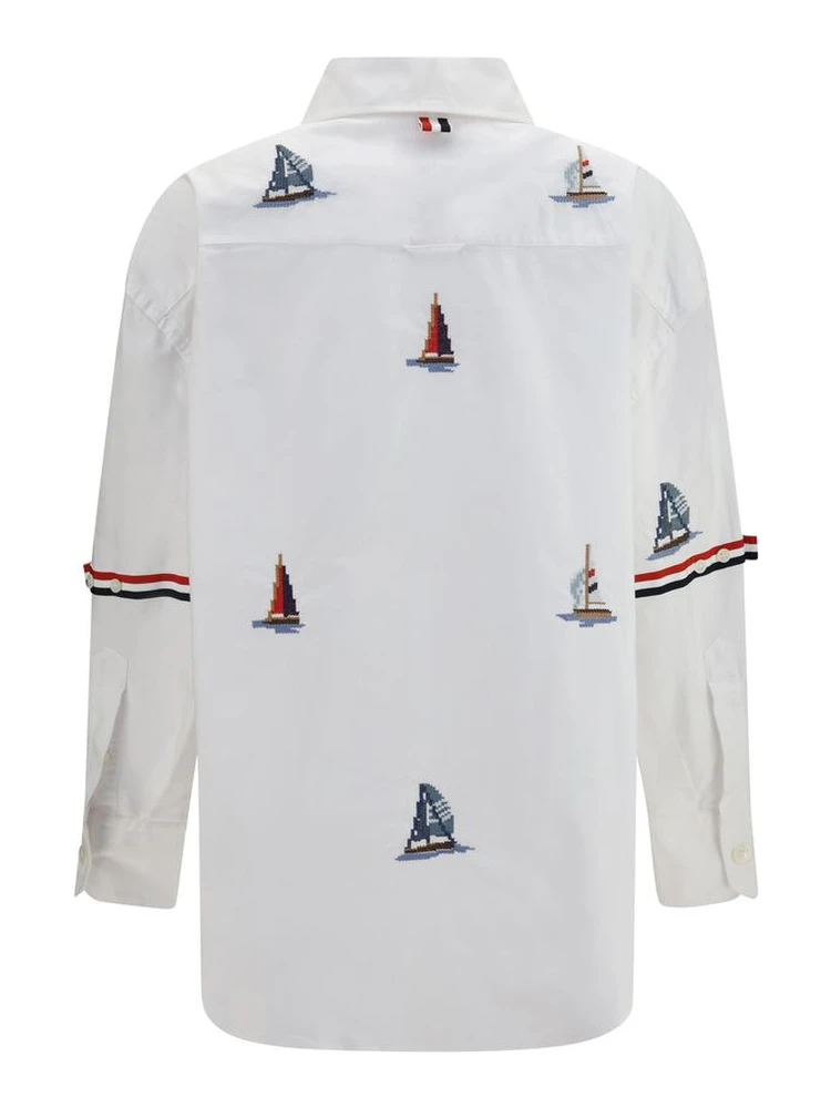 White Cotton Pattern Shirt alternative