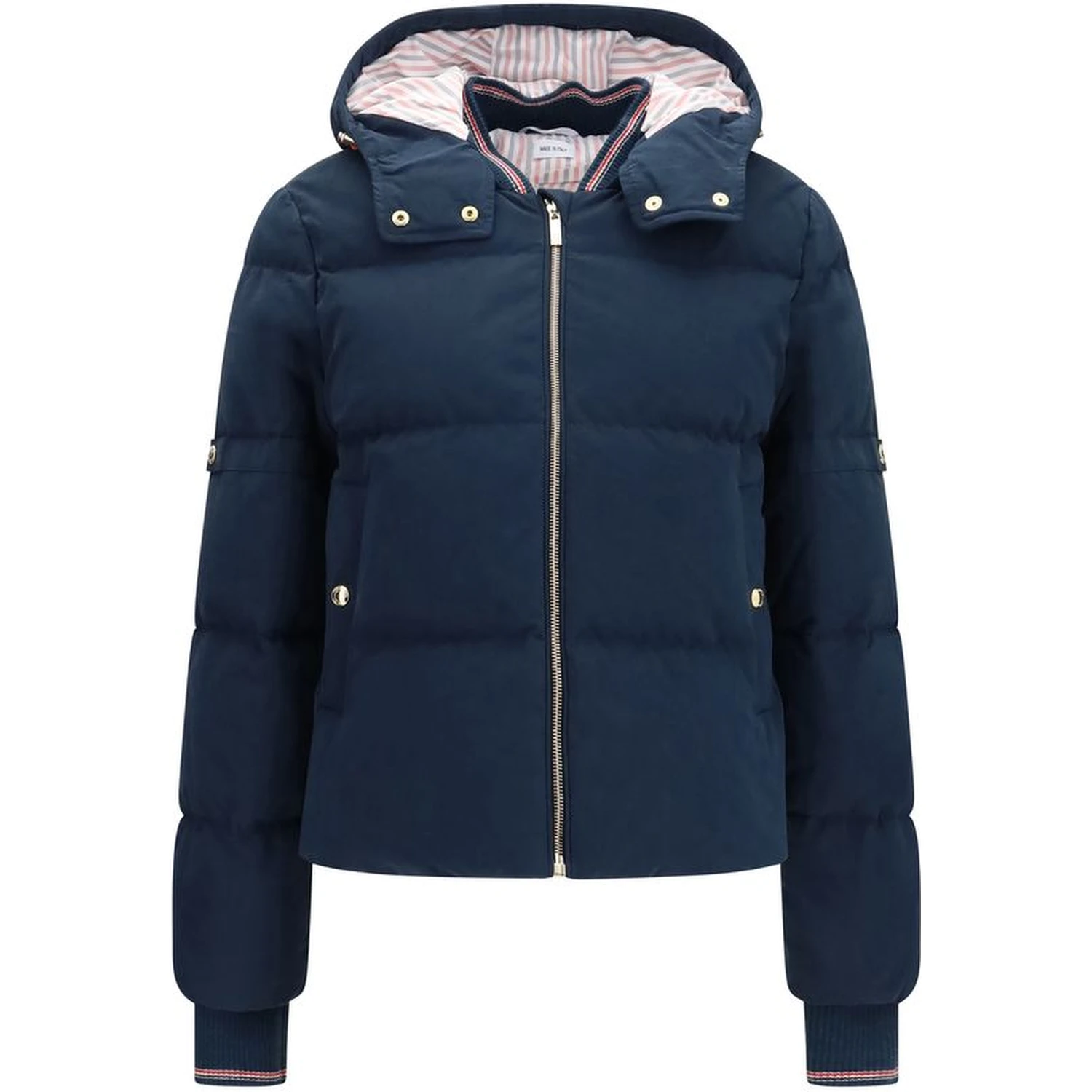 Blue Cotton Full-Length Jacket